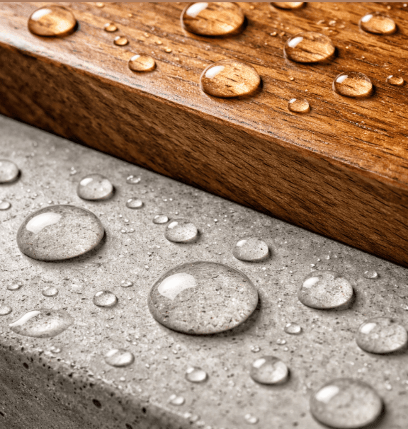 Versiegelte Oberfläche – Holz und Beton geschützt für die Ewigkeit